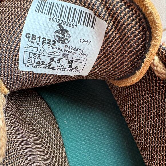 Georgia Boot Company Mens Rugged Brown Chukka Wedge Work Boots size 9.5 - Picture 5 of 15